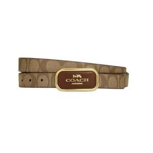 COACH Belt Signature Buckle Cut To Size Reversible Brown/Gold Morgan 25mm OS NWT